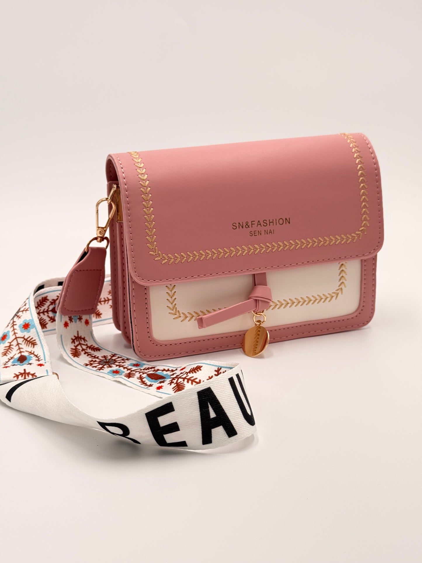 Beige pink small bag