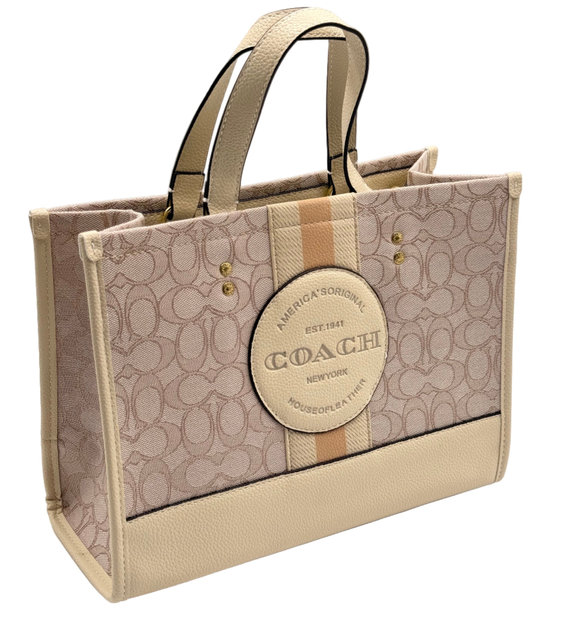 Coach handbag with logo on a light background